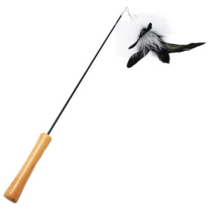 Feather Cat Teaser Wand for Interactive Indoor Play