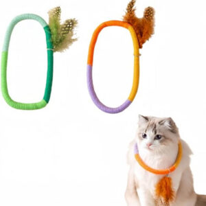 Cotton Rope Catnip Chew Toy with Feather Detail