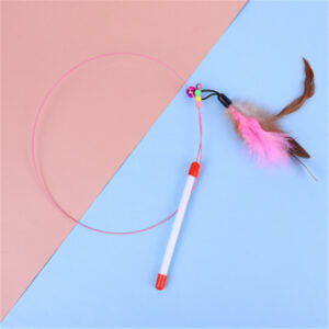 Feather Bell Cat Teaser Stick for Indoor Play